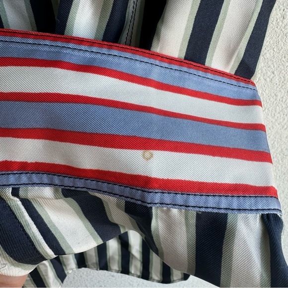 Celine Striped Silk Button Down Shirt Blouse - Picture 7 of 9